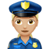 👮🏼‍♀️ woman police officer: medium-light skin tone display on Apple